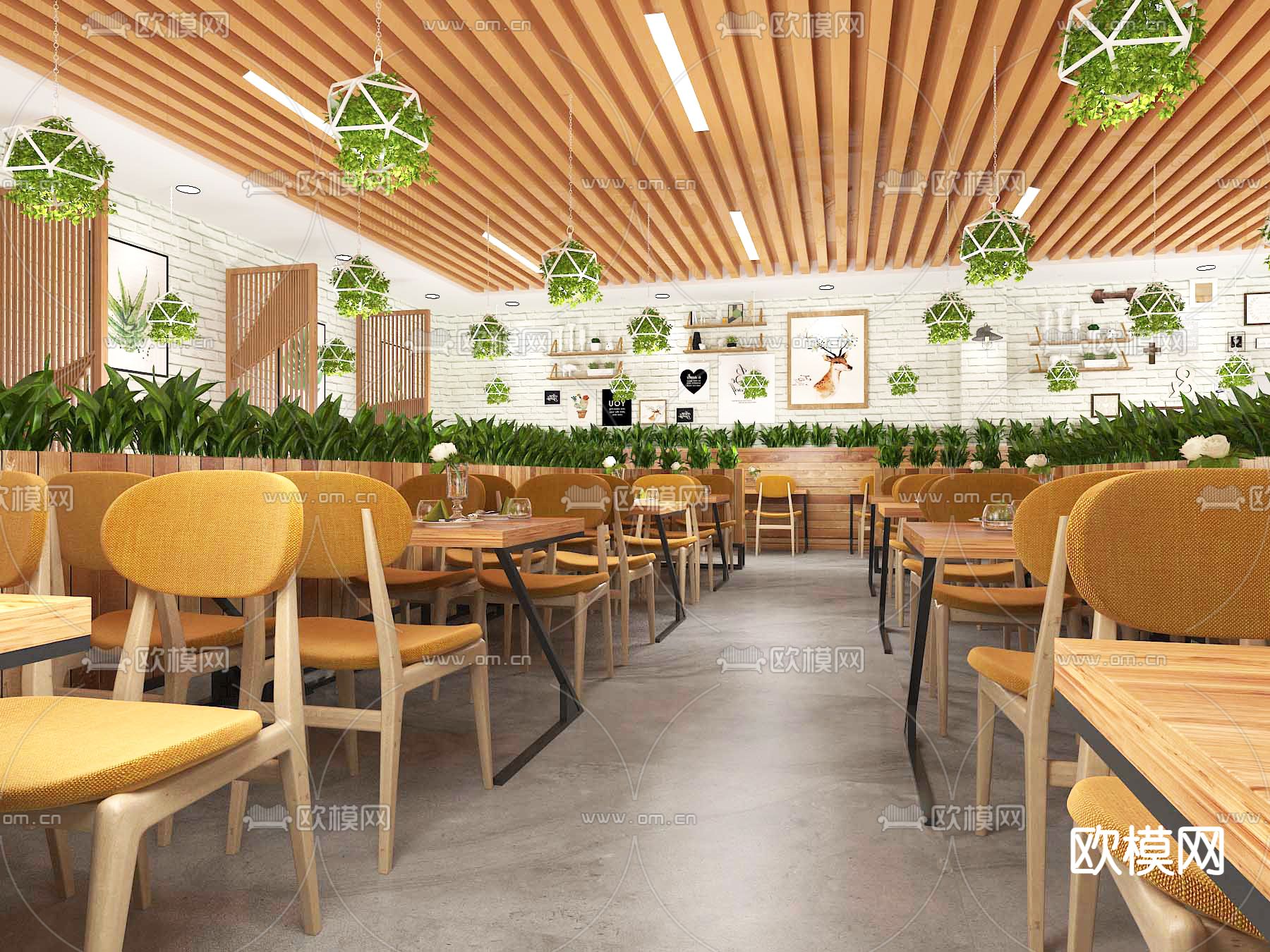 快餐厅 快餐店3d模型下载（渲染图3）