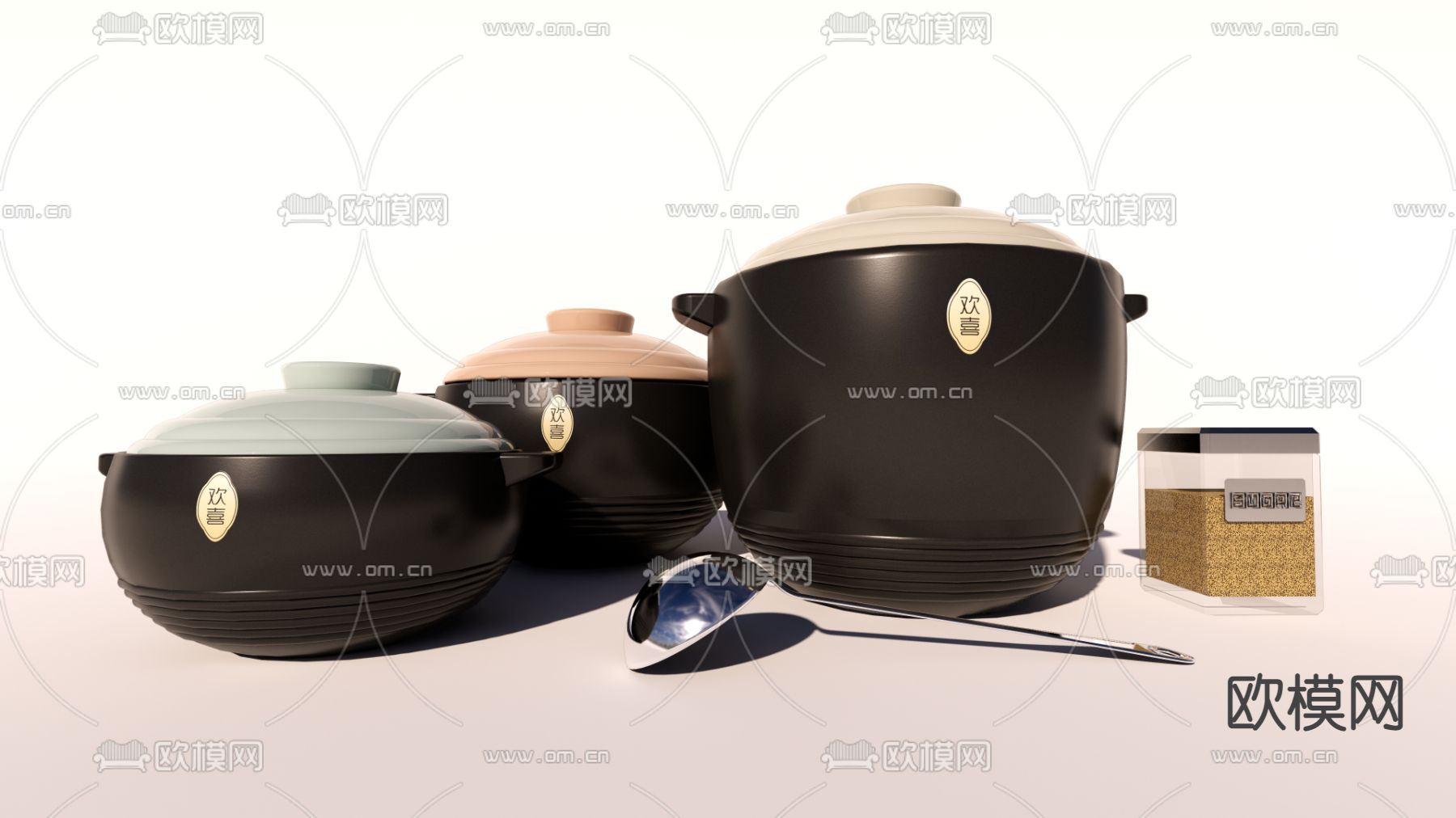 现代砂锅 汤锅 炖锅su模型