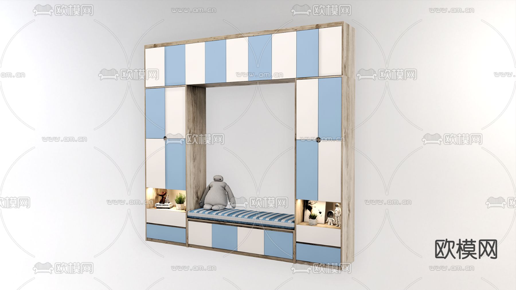 儿童衣柜su模型下载（渲染图1）