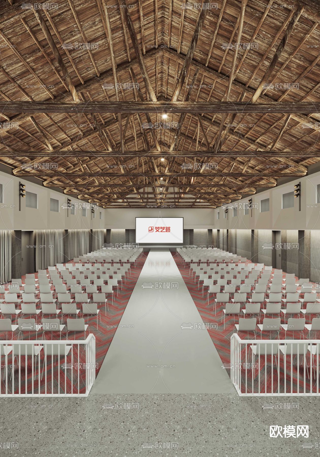 自然风会议中心3d模型下载（渲染图1）