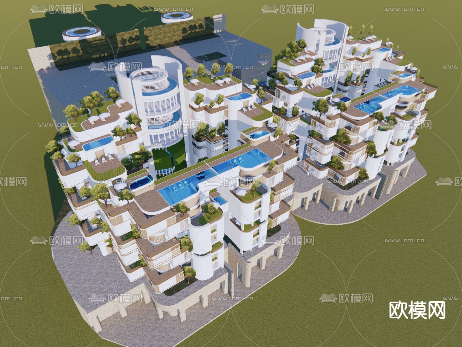 多层住宅 建筑外观su模型