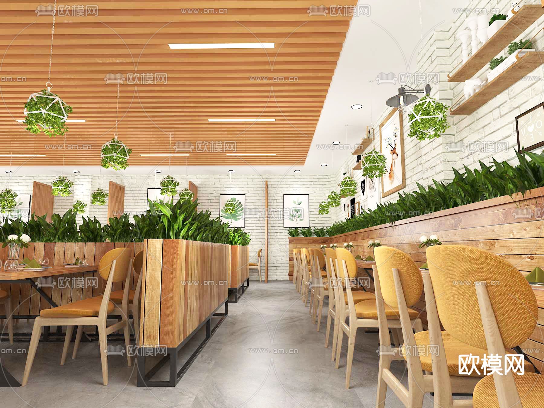 快餐厅 快餐店3d模型下载（渲染图4）