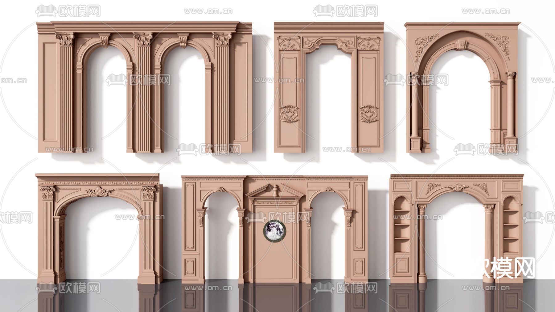 欧式门洞 门拱 拱形垭口su模型