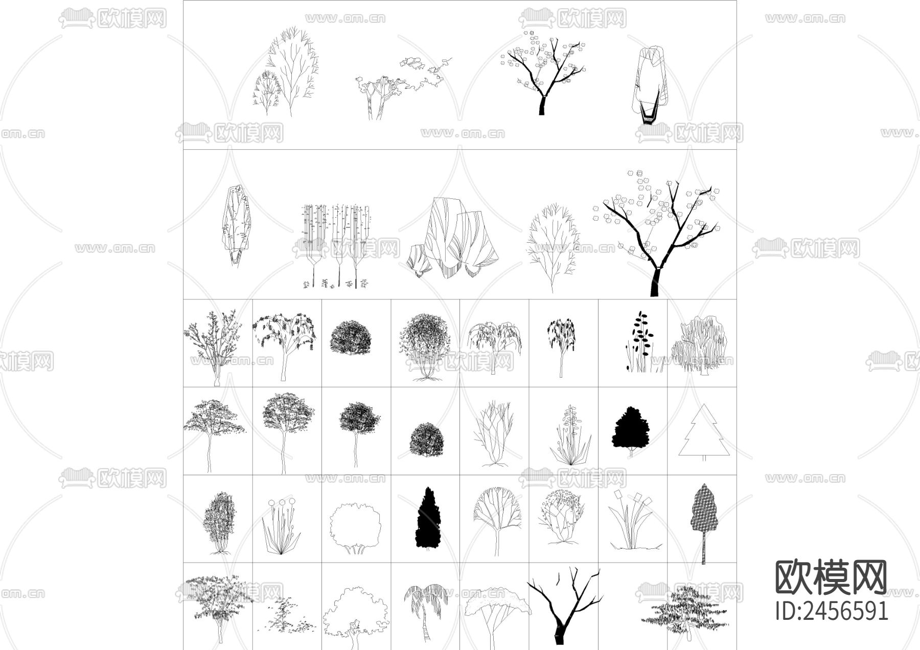 树cad立面图库下载（渲染图1）