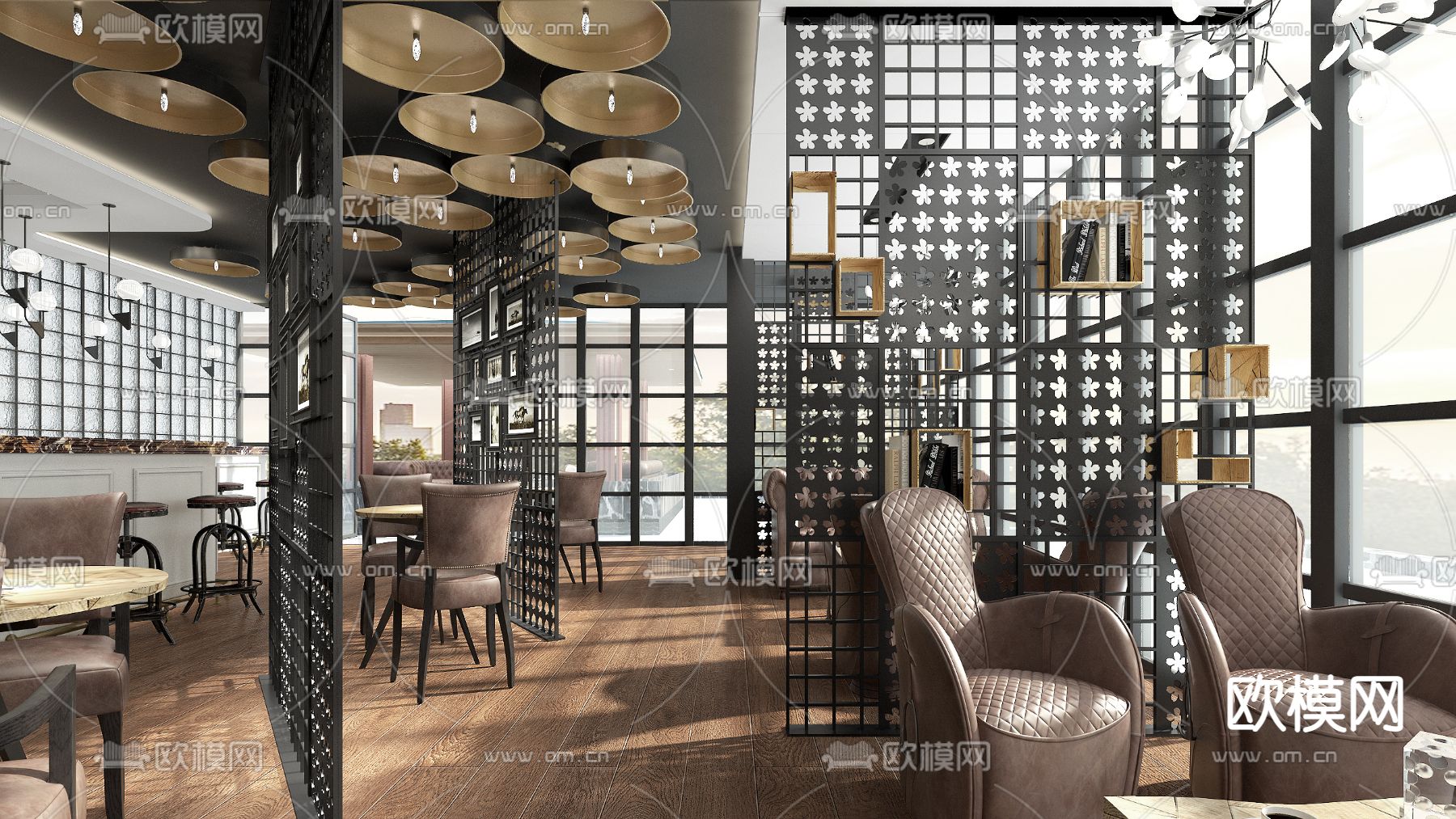 美式咖啡厅3d模型下载（渲染图3）