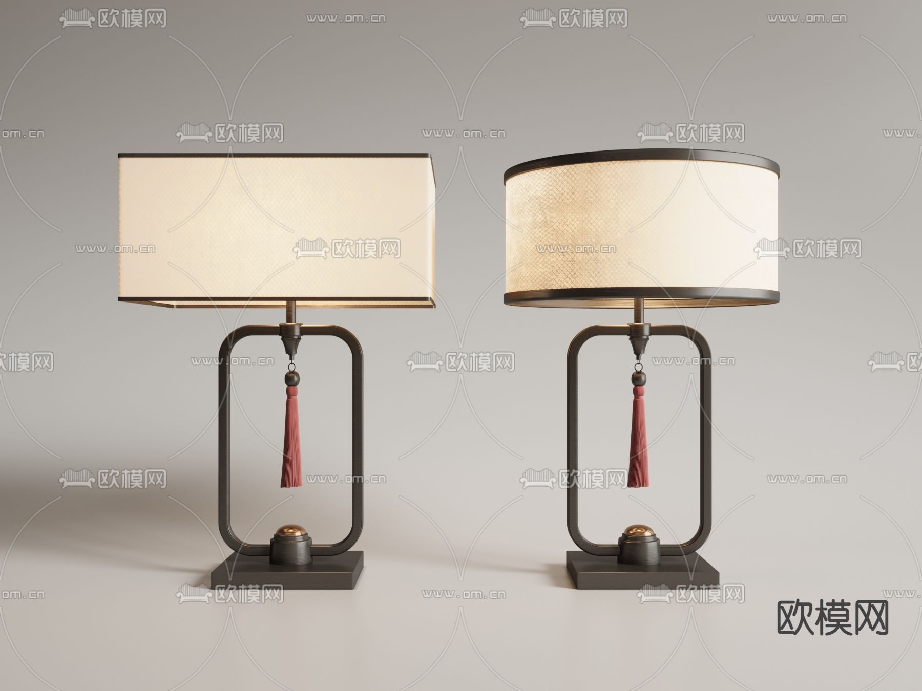 新中式台灯3d模型下载