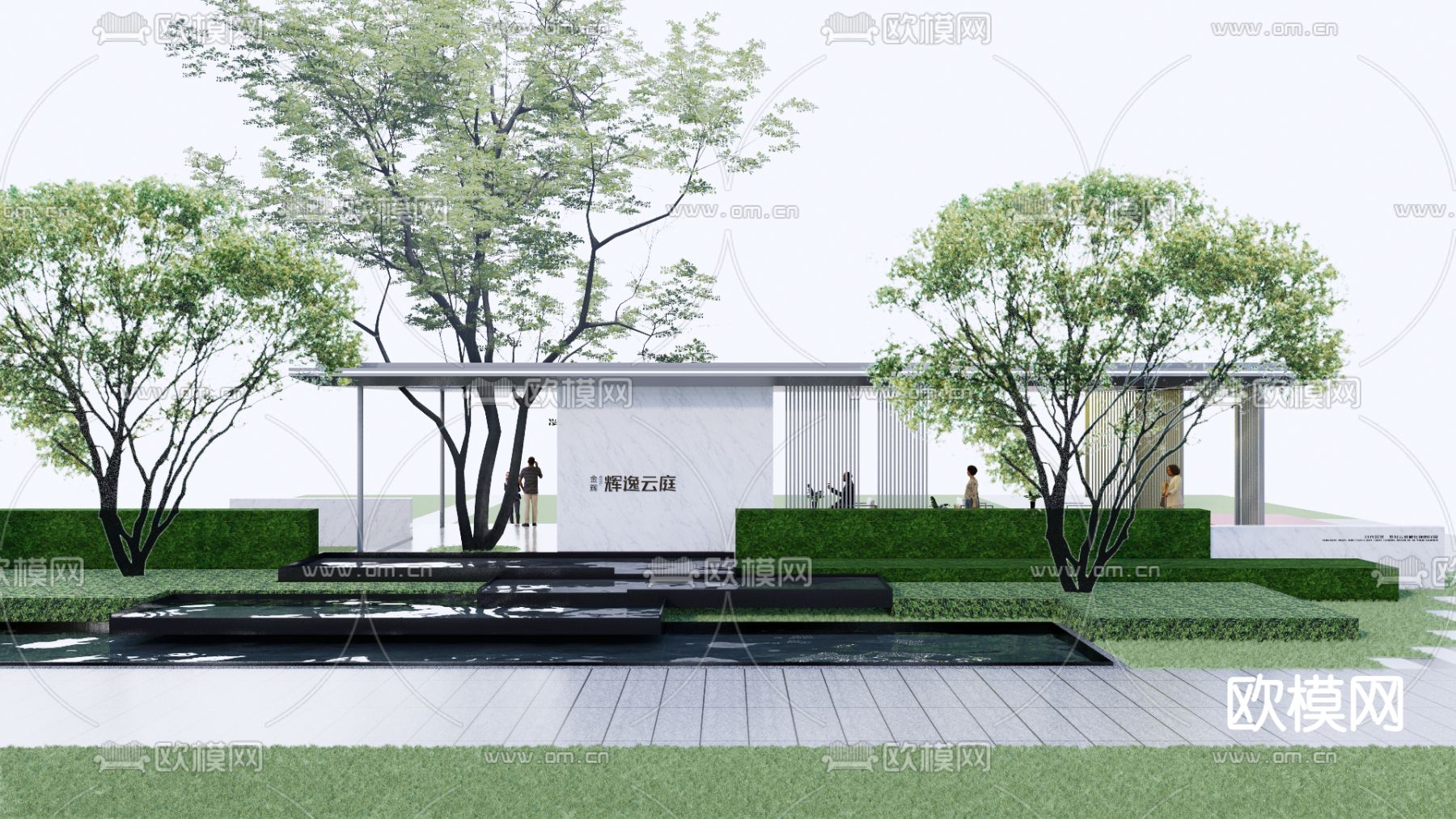 现代廊架 景观亭su模型下载_ID12278568_sketchup模型下载-欧模网