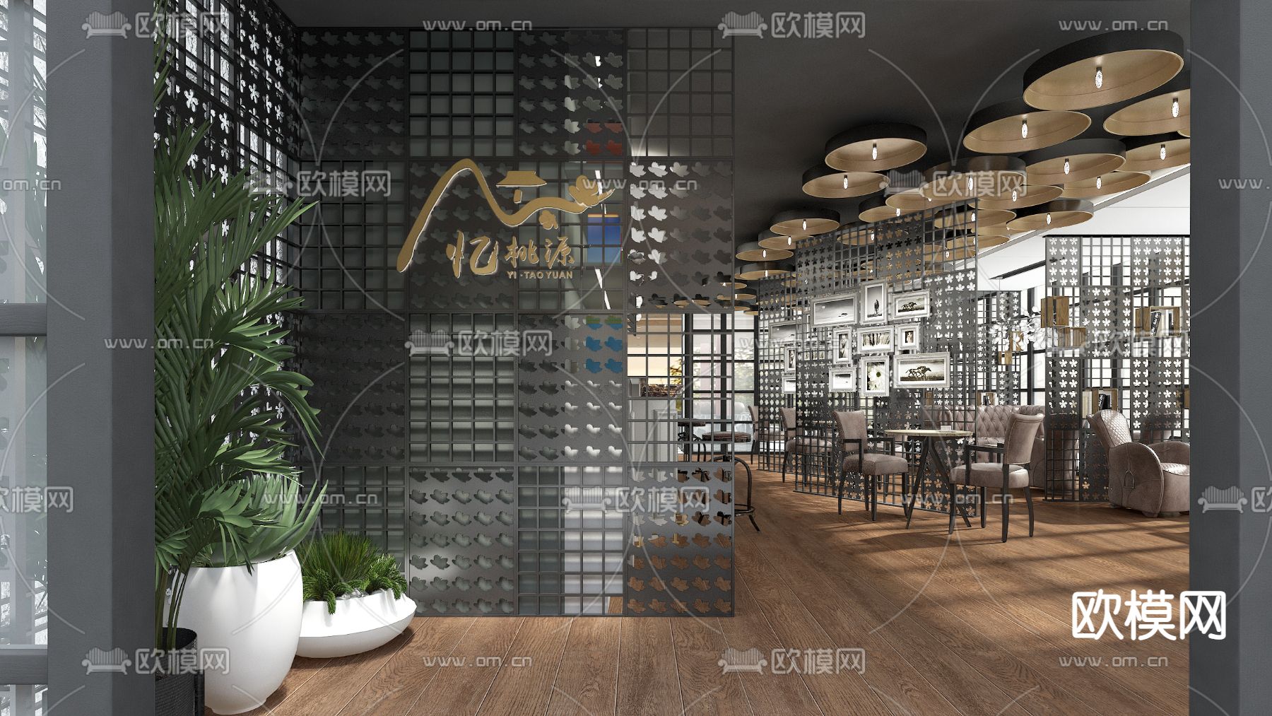 美式咖啡厅3d模型下载（渲染图6）