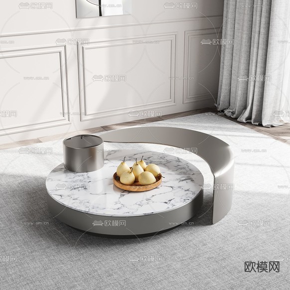 大理石茶几3d模型下载