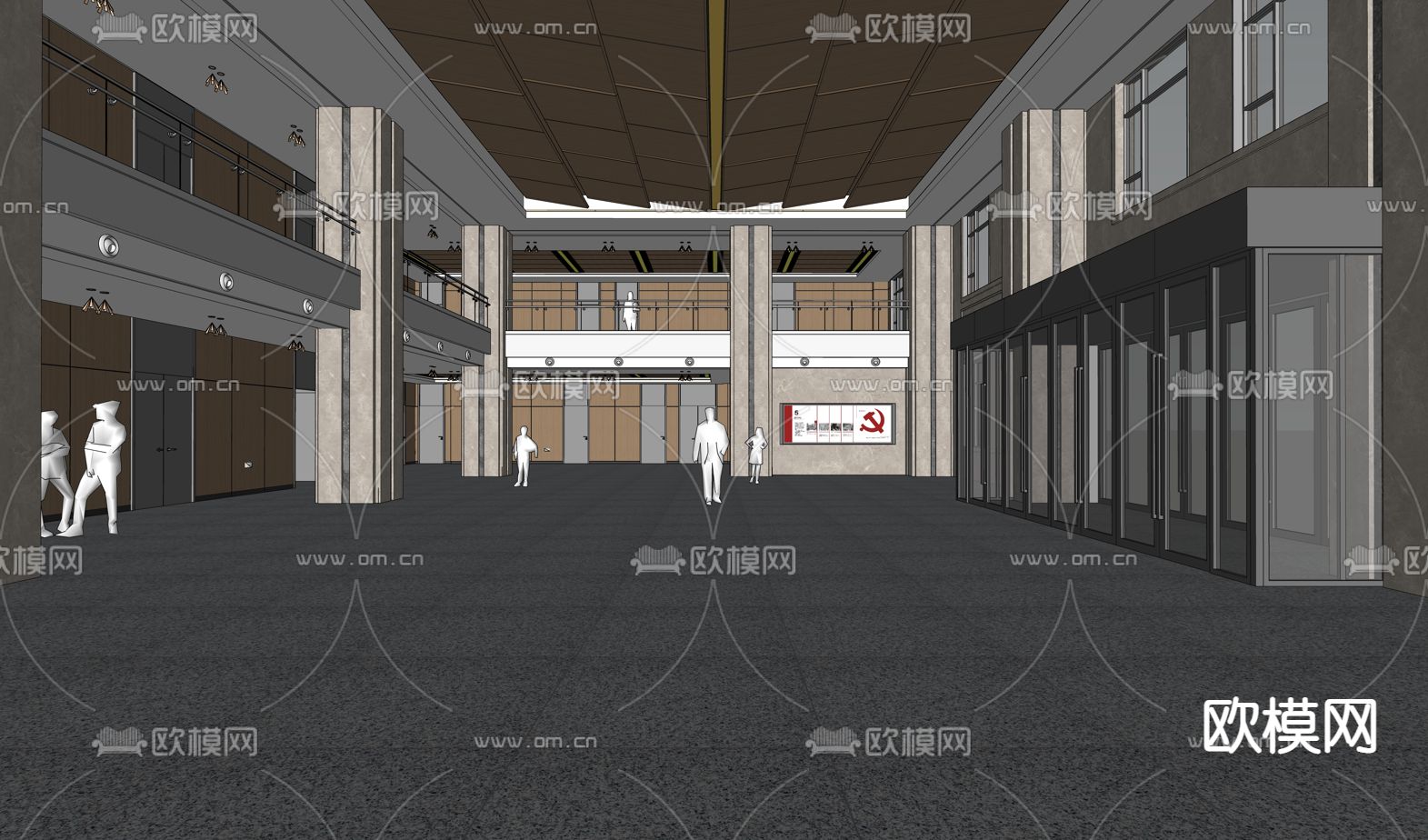学校 教学大厅su模型