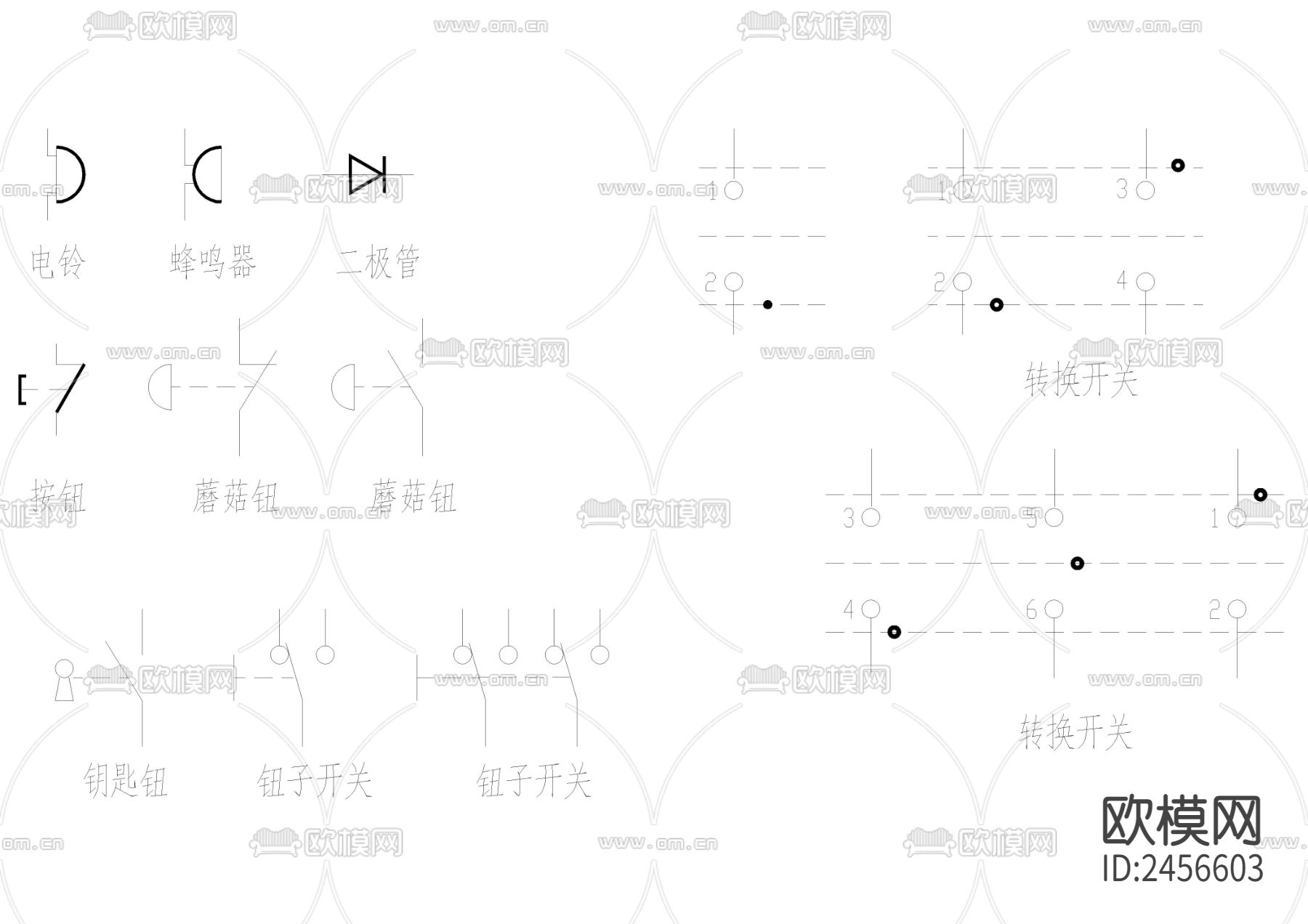 常用电气制图标准cad图库下载（渲染图4）