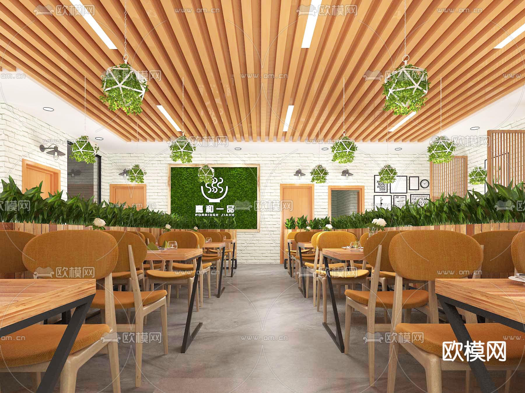 快餐厅 快餐店3d模型下载（渲染图1）