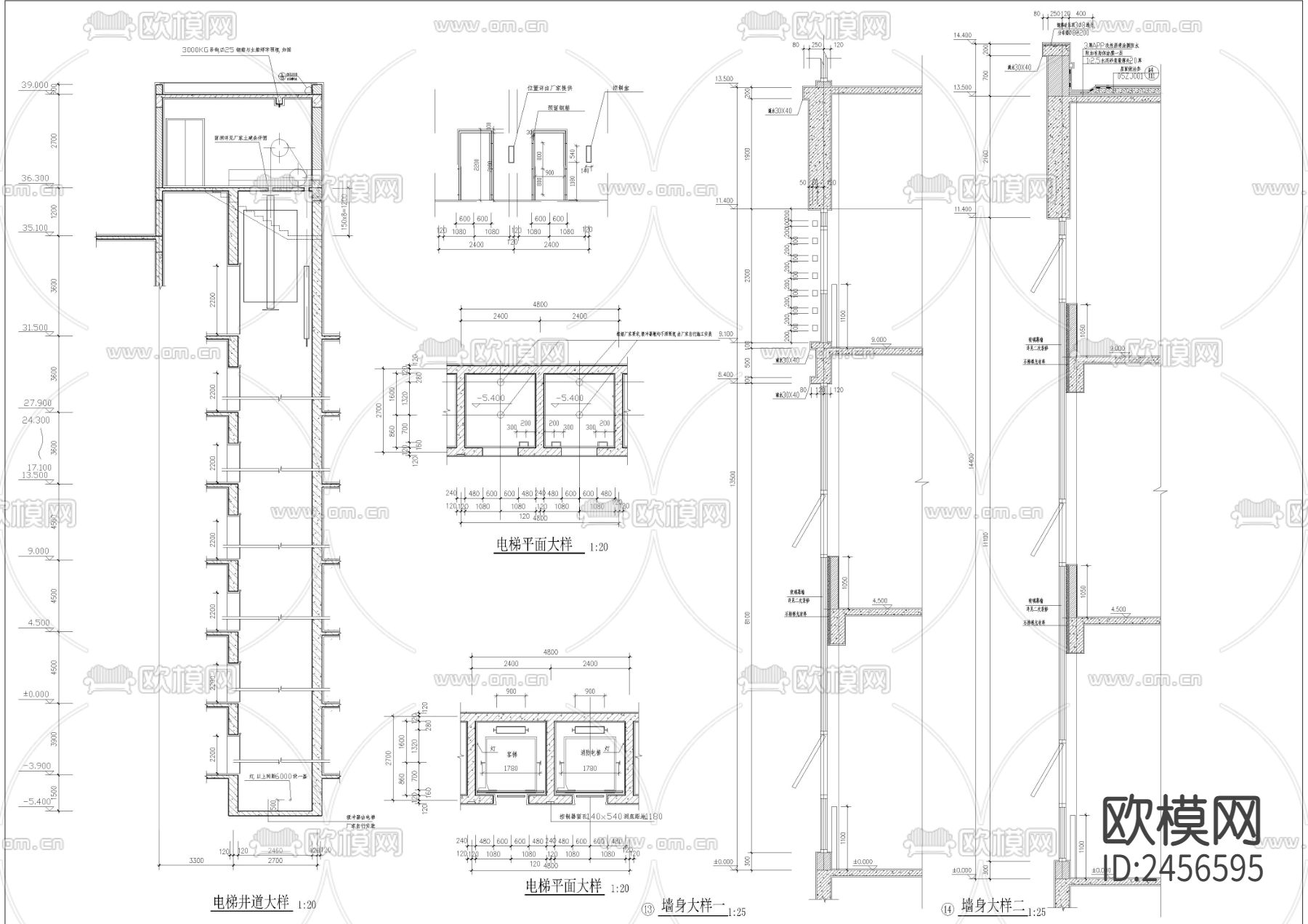 九层办公楼cad平面图下载（渲染图8）