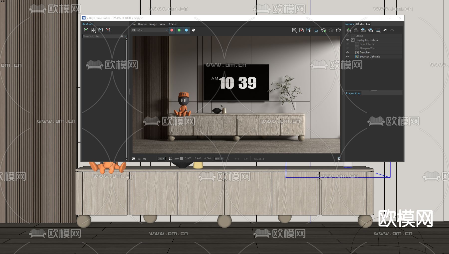 现代电视柜su模型