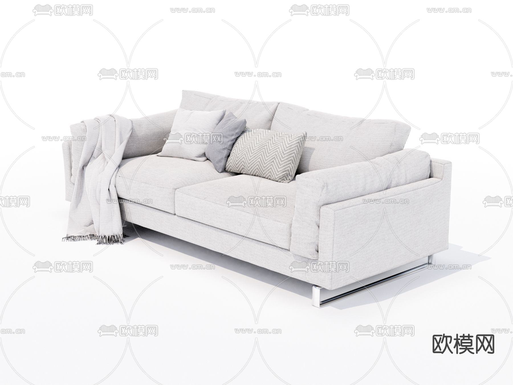 现代双人沙发su模型下载（渲染图2）