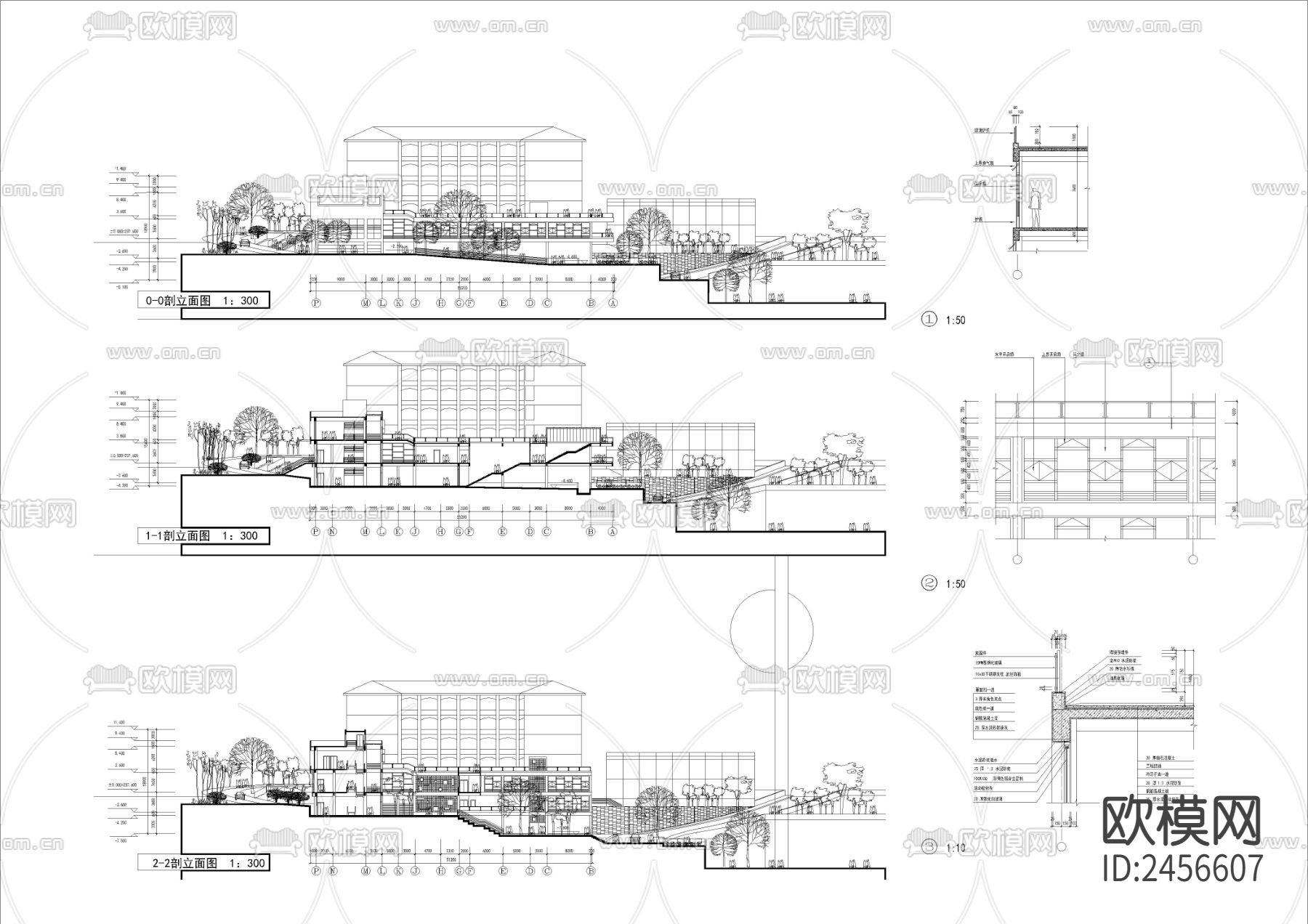 大学生学术研习中心CAD施工图下载（渲染图4）