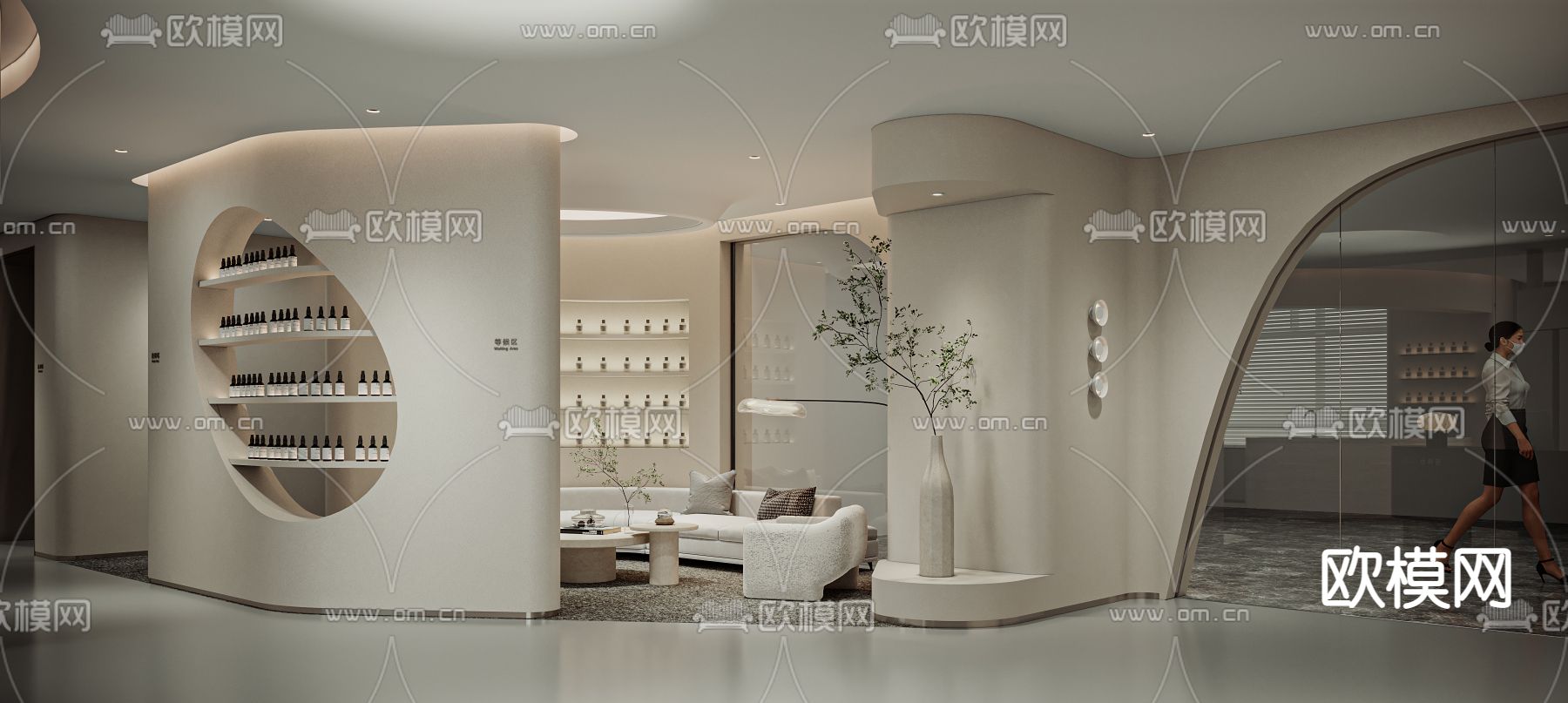 侘寂医疗美容中心3d模型下载（渲染图1）
