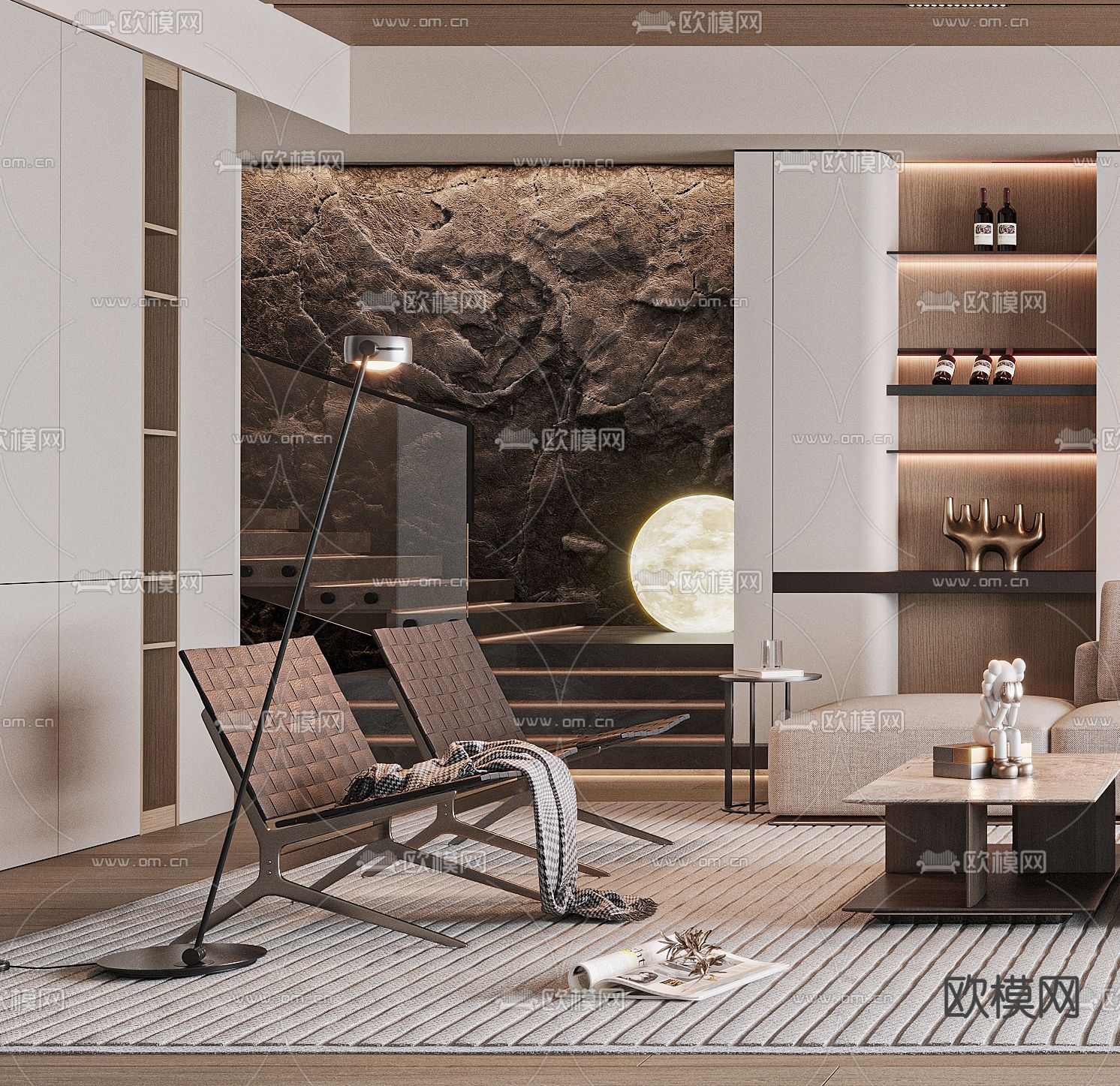 Poliform 客厅su模型下载（渲染图2）