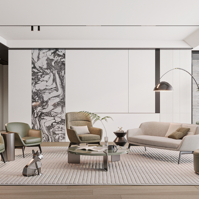  Minotti 米洛提 沙发茶几组合su模型 
