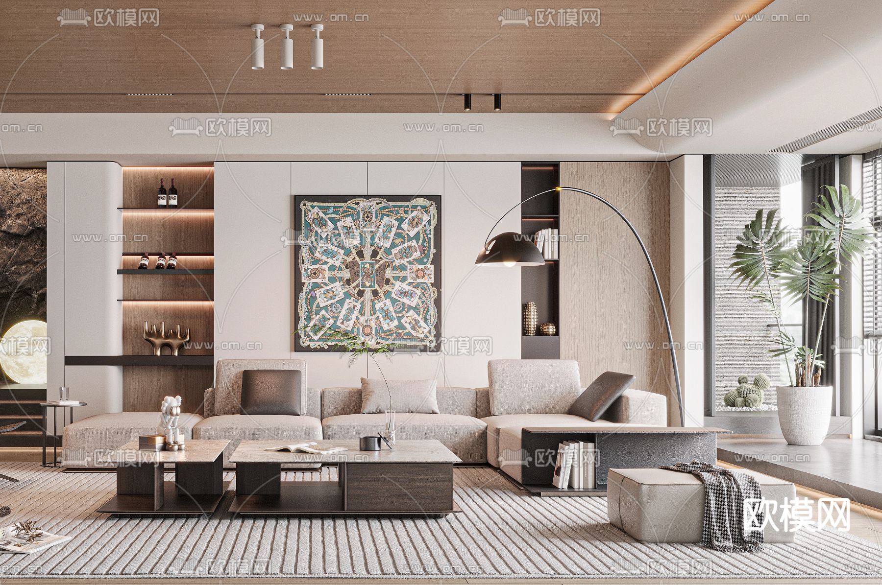 Poliform 客厅su模型下载（渲染图3）