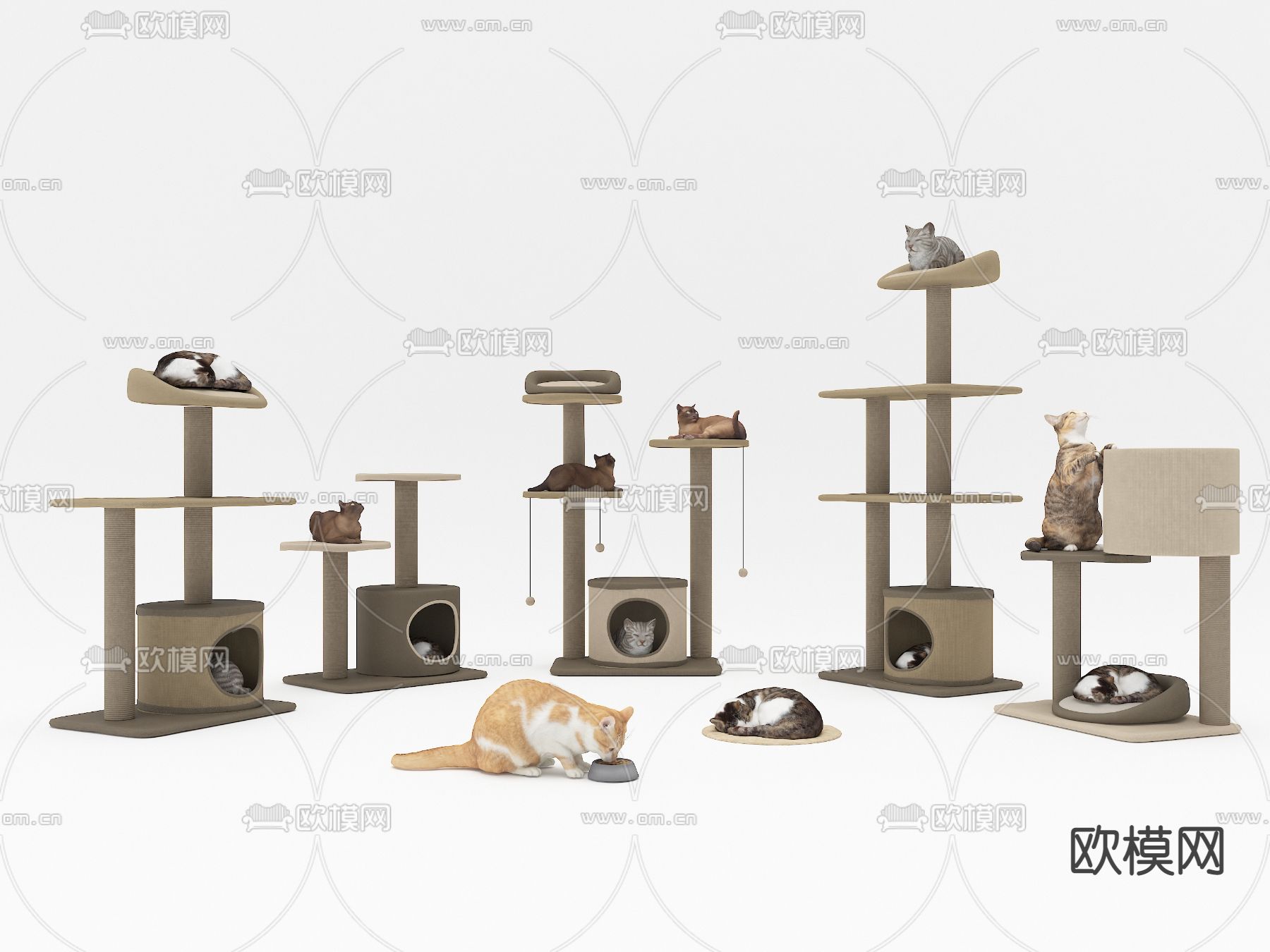 现代猫爬架3d模型下载
