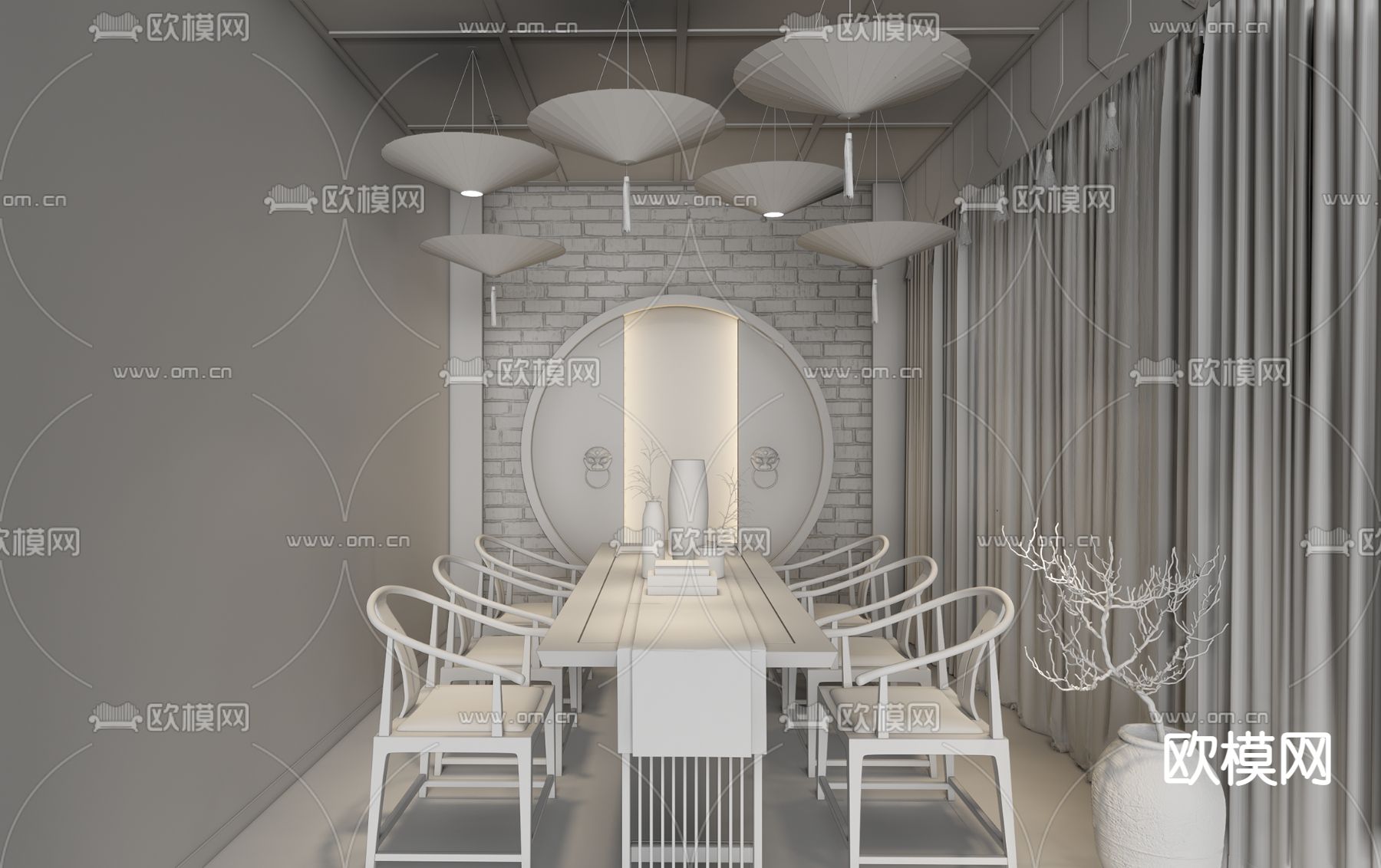 新中式剧本杀su模型下载（渲染图3）