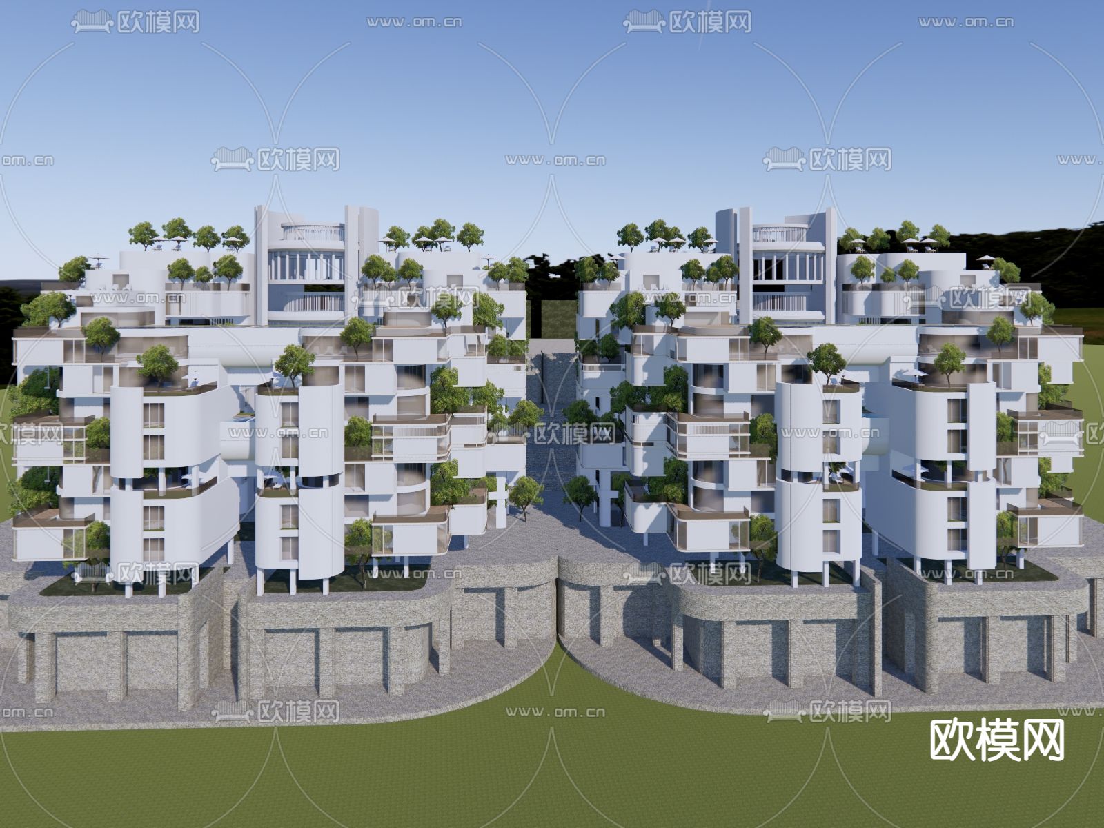 多层住宅 建筑外观su模型