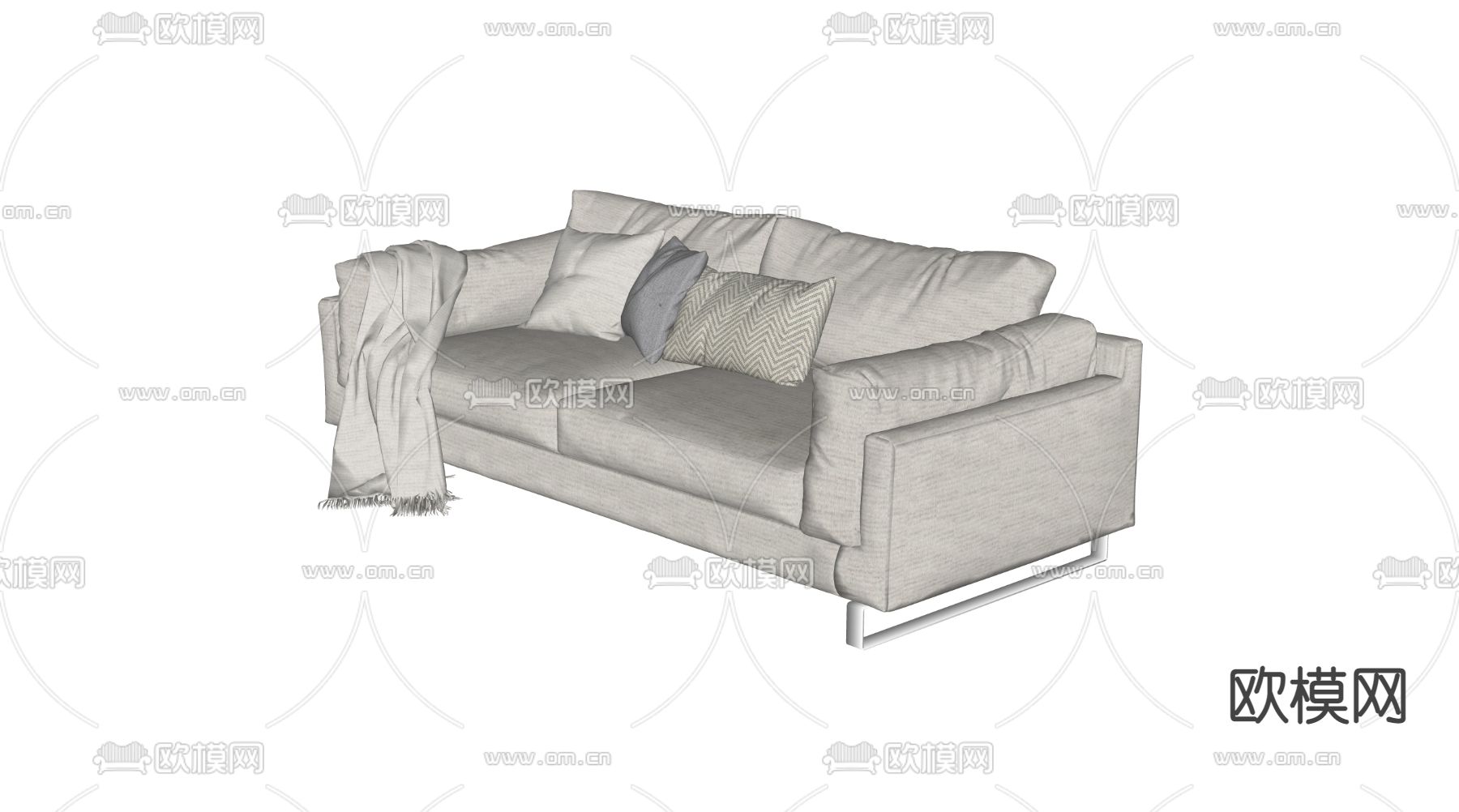 现代双人沙发su模型下载（渲染图4）