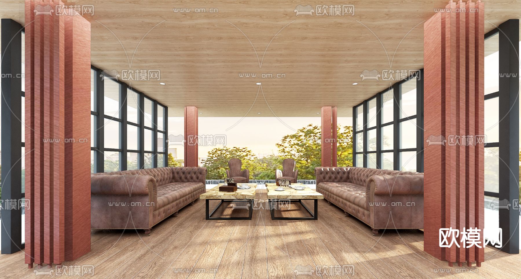 美式咖啡厅3d模型下载（渲染图5）