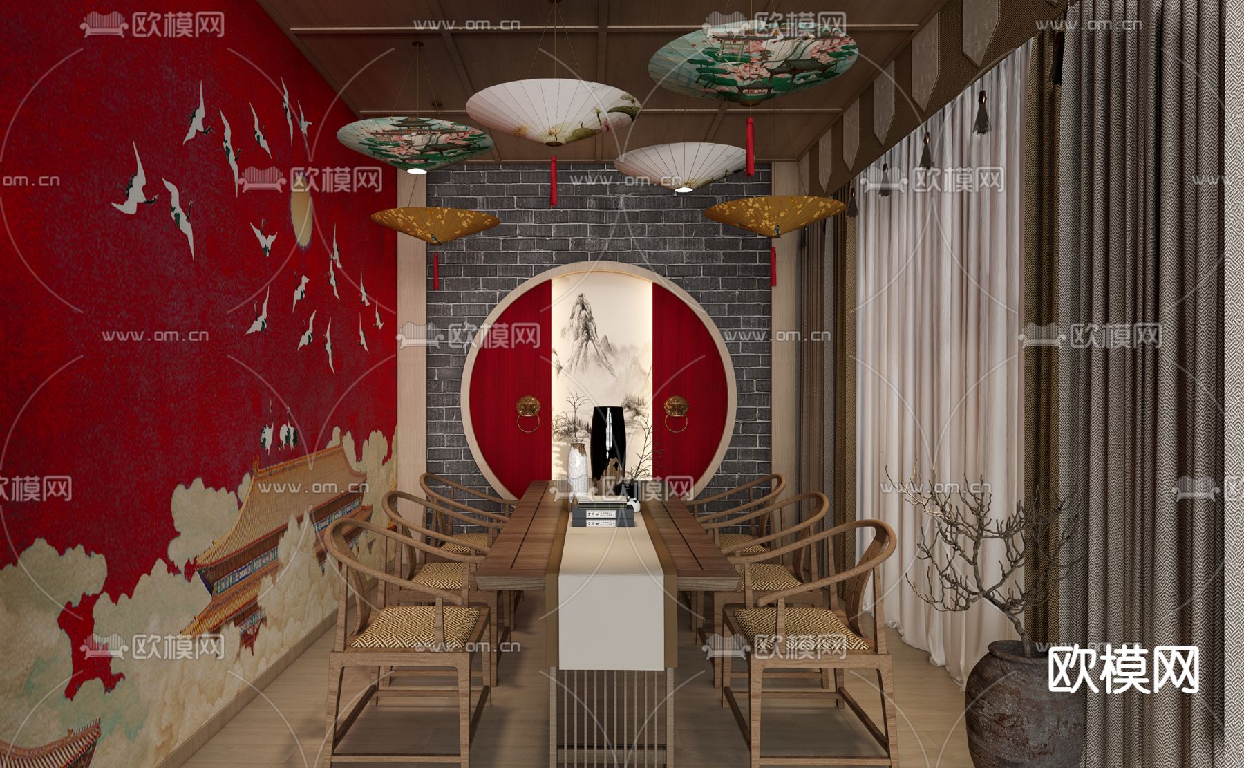 新中式剧本杀su模型下载（渲染图1）