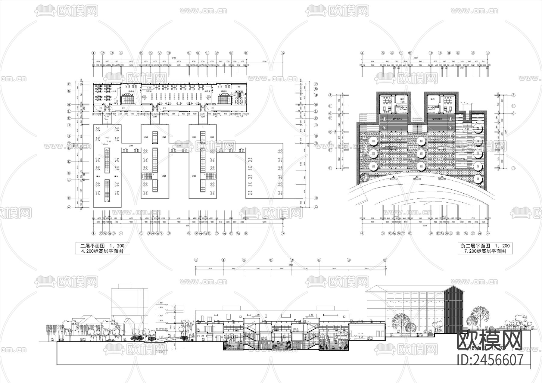 大学生学术研习中心CAD施工图下载（渲染图1）