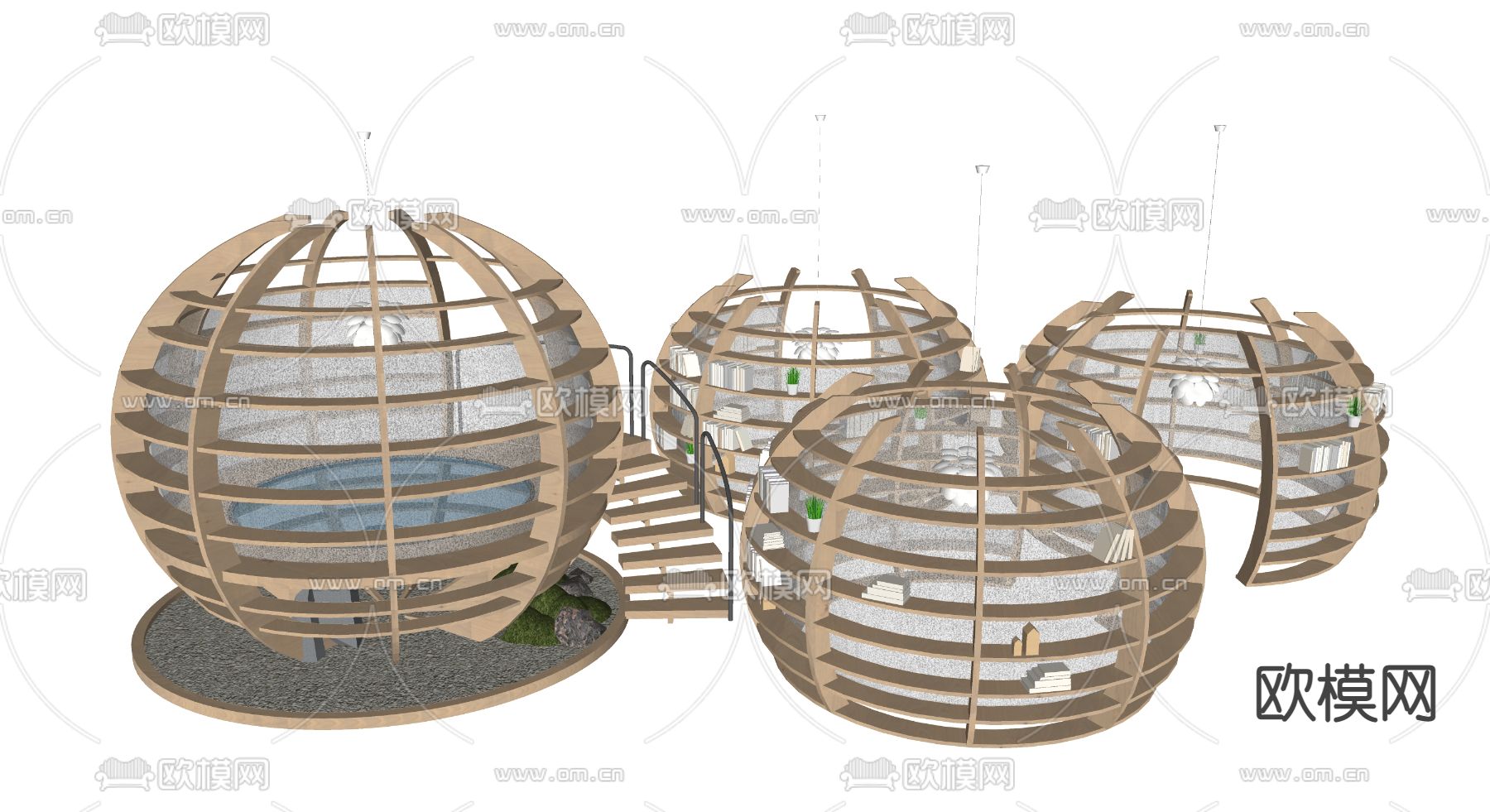 树屋图书馆 建筑外观su模型下载