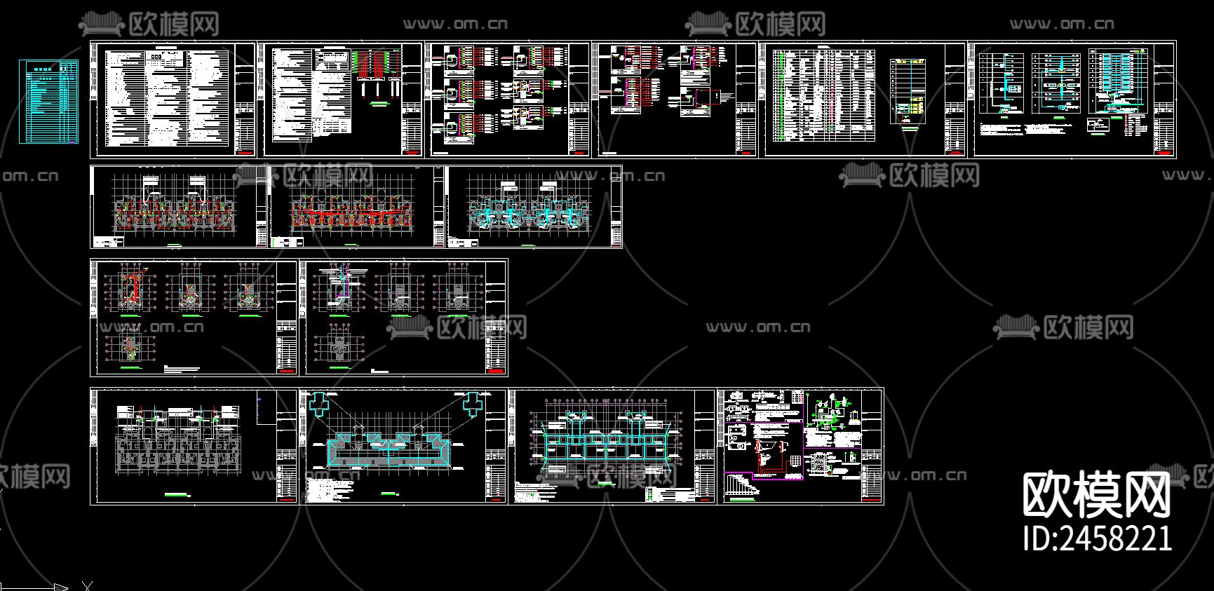 住宅楼电气CAD施工图下载（渲染图1）