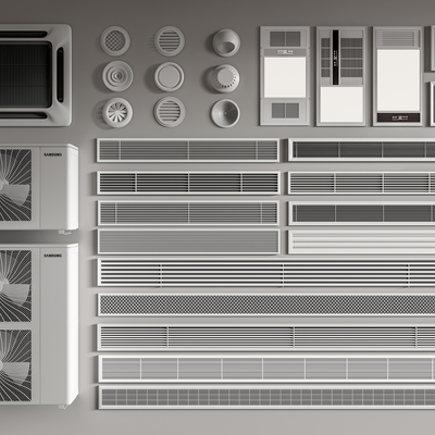 空调出风口 暖风机 浴霸 送风口su模型