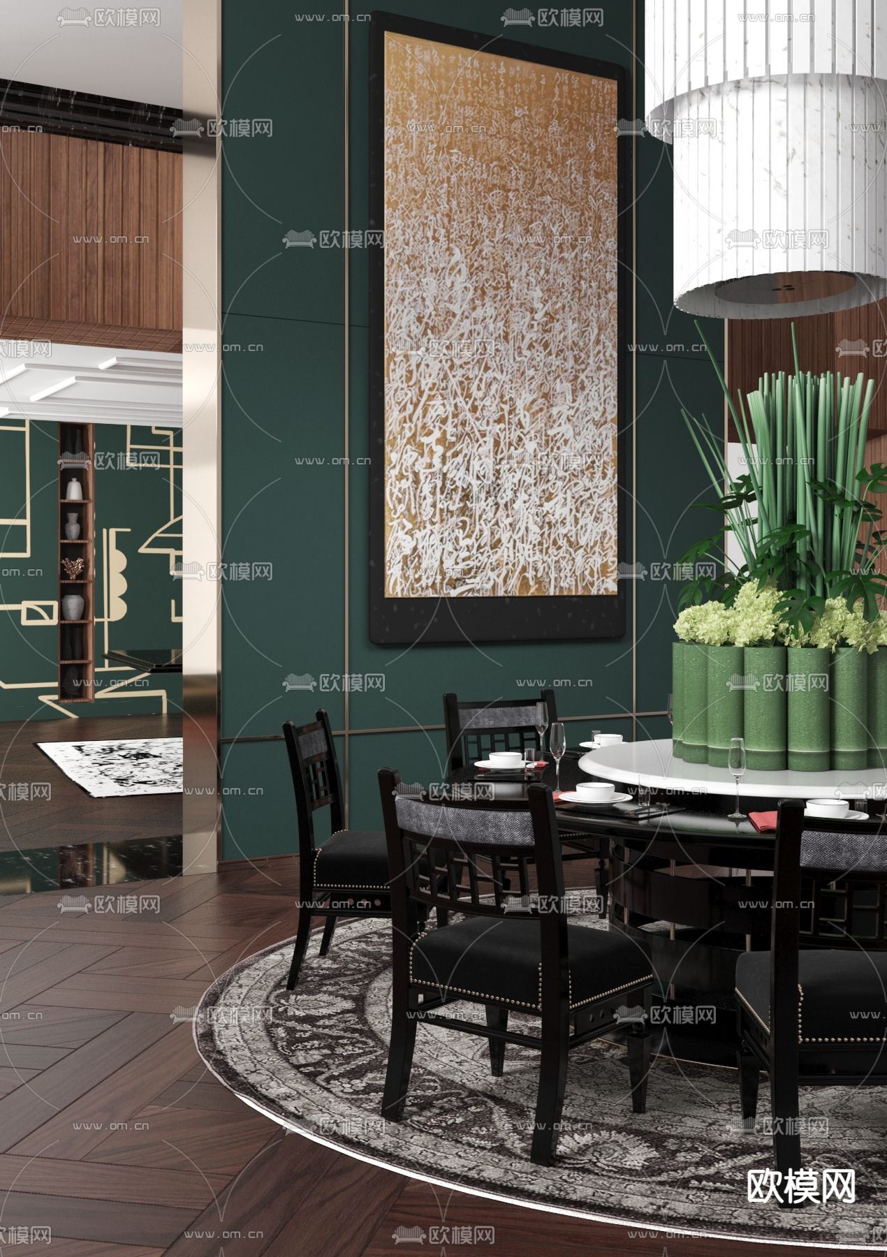 TCD2 Design  新古典餐厅su模型下载（渲染图2）