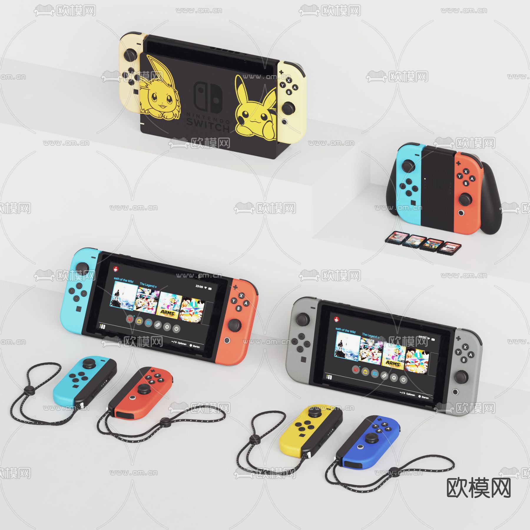 任天堂switch主机 游戏机3d模型下载_ID12283298_3dmax免费模型-欧模网