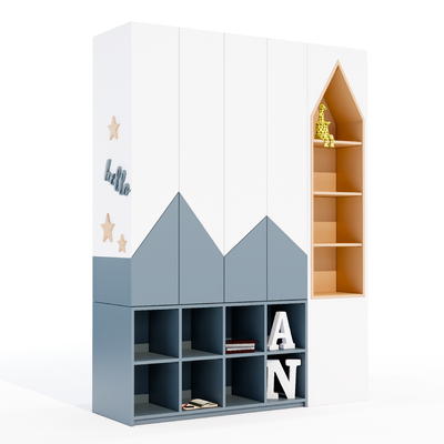  北欧儿童衣柜su模型 