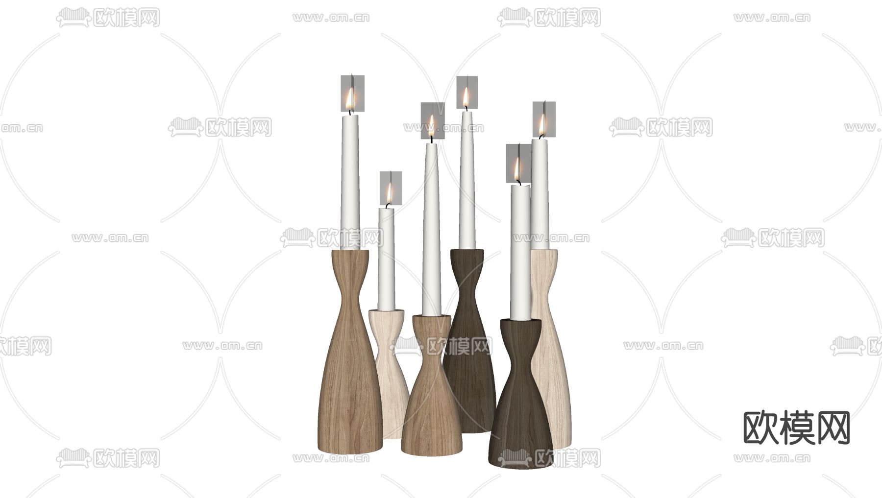 现代蜡烛su模型下载（渲染图2）
