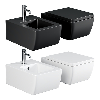  现代壁挂马桶 便器su模型 