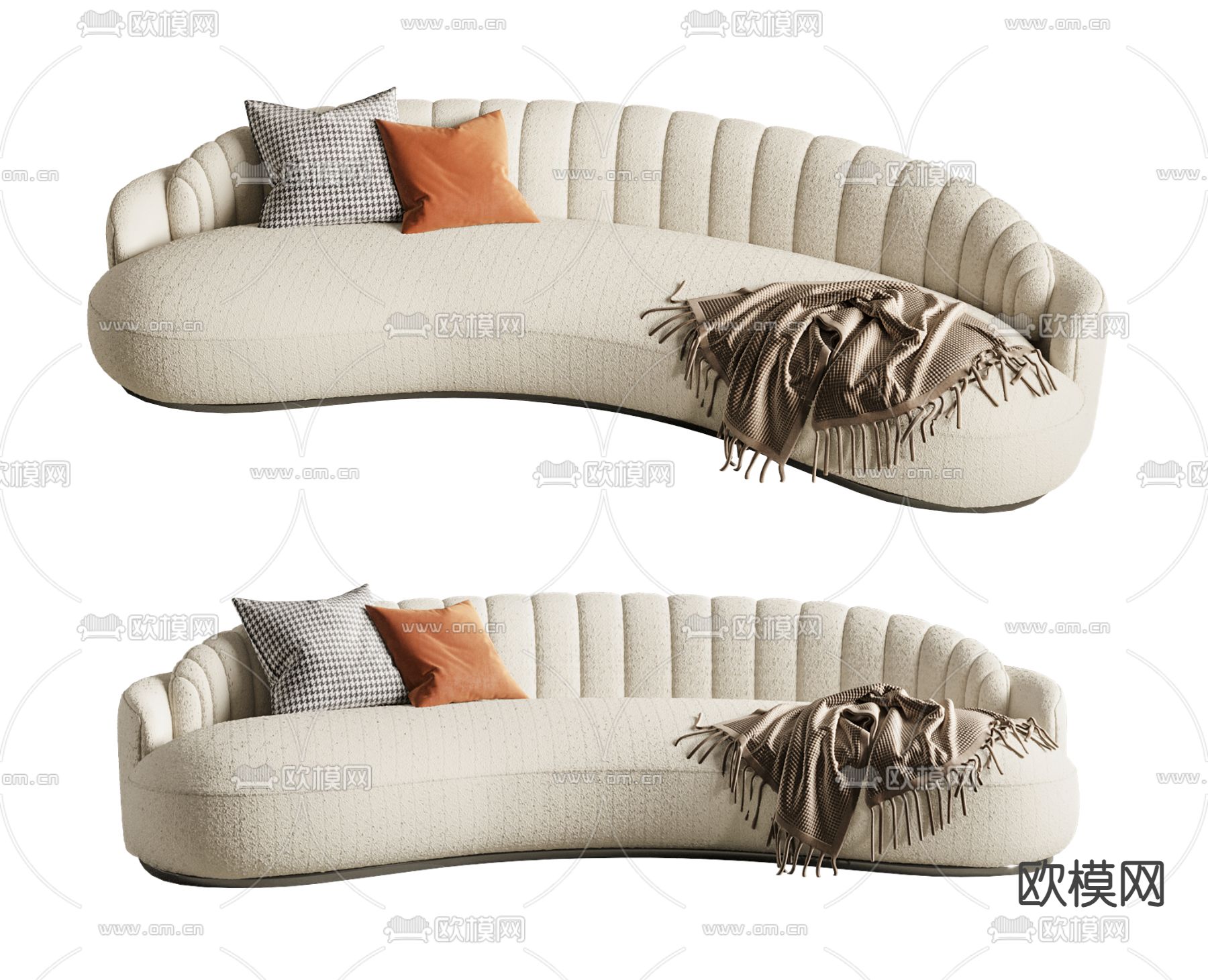 Minotti 弧形沙发 异形沙发3d模型下载