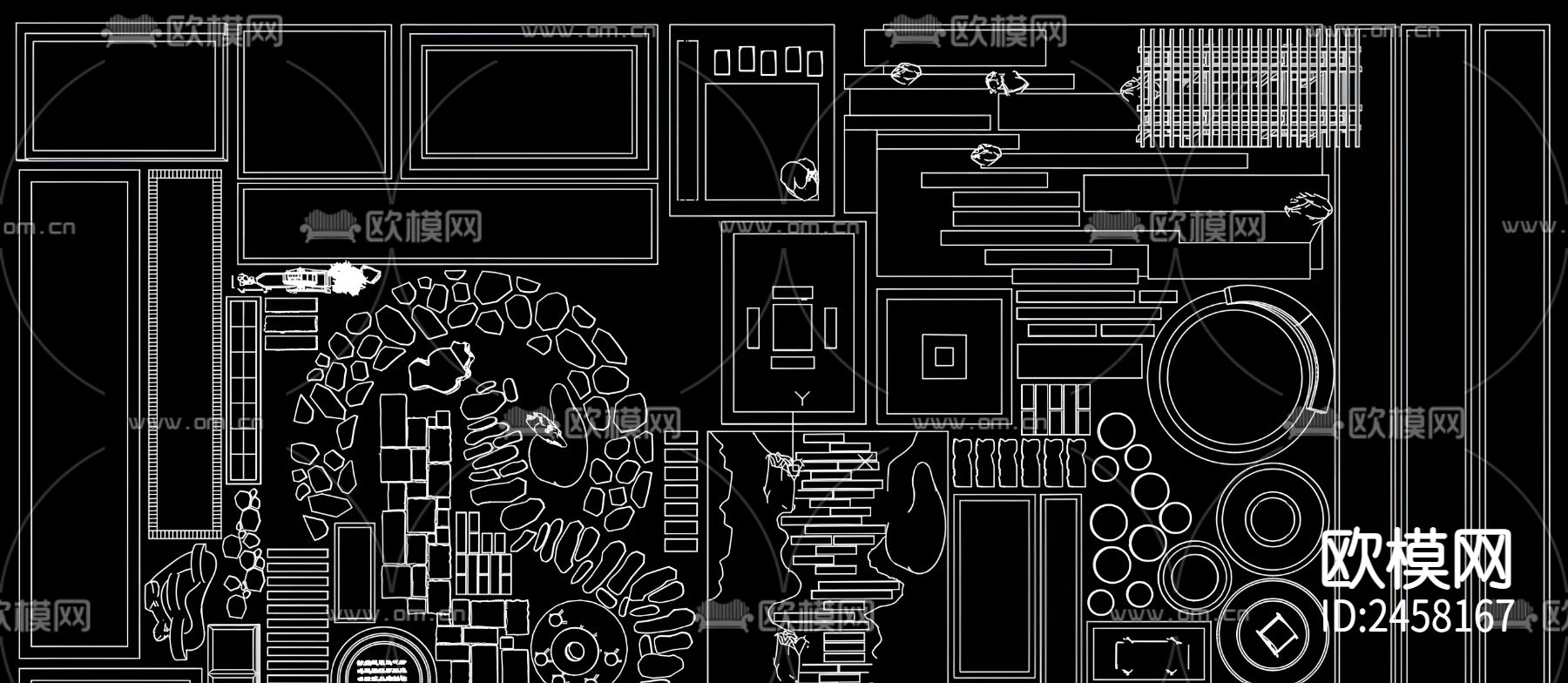 乡村道路铺装cad图库下载（渲染图2）