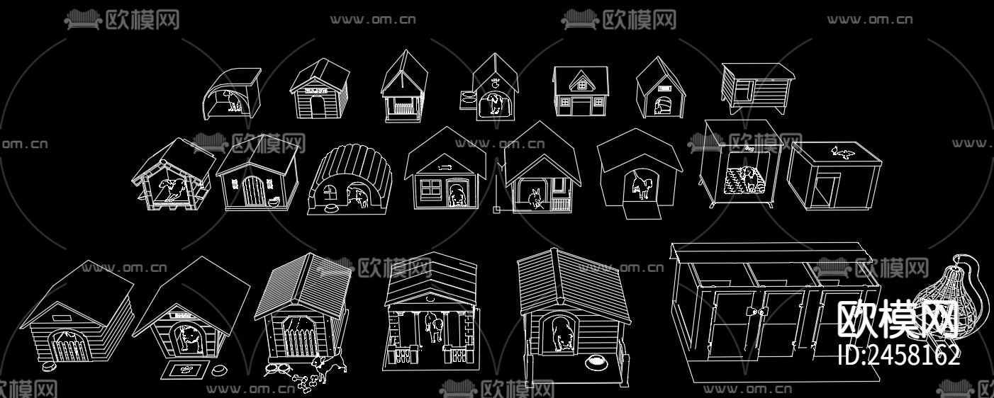 宠物窝cad图库下载（渲染图1）