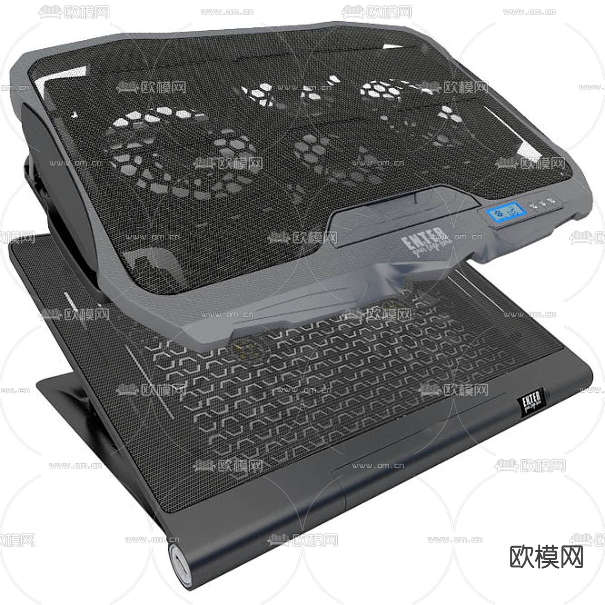 现代笔记本电脑散热器底座su模型