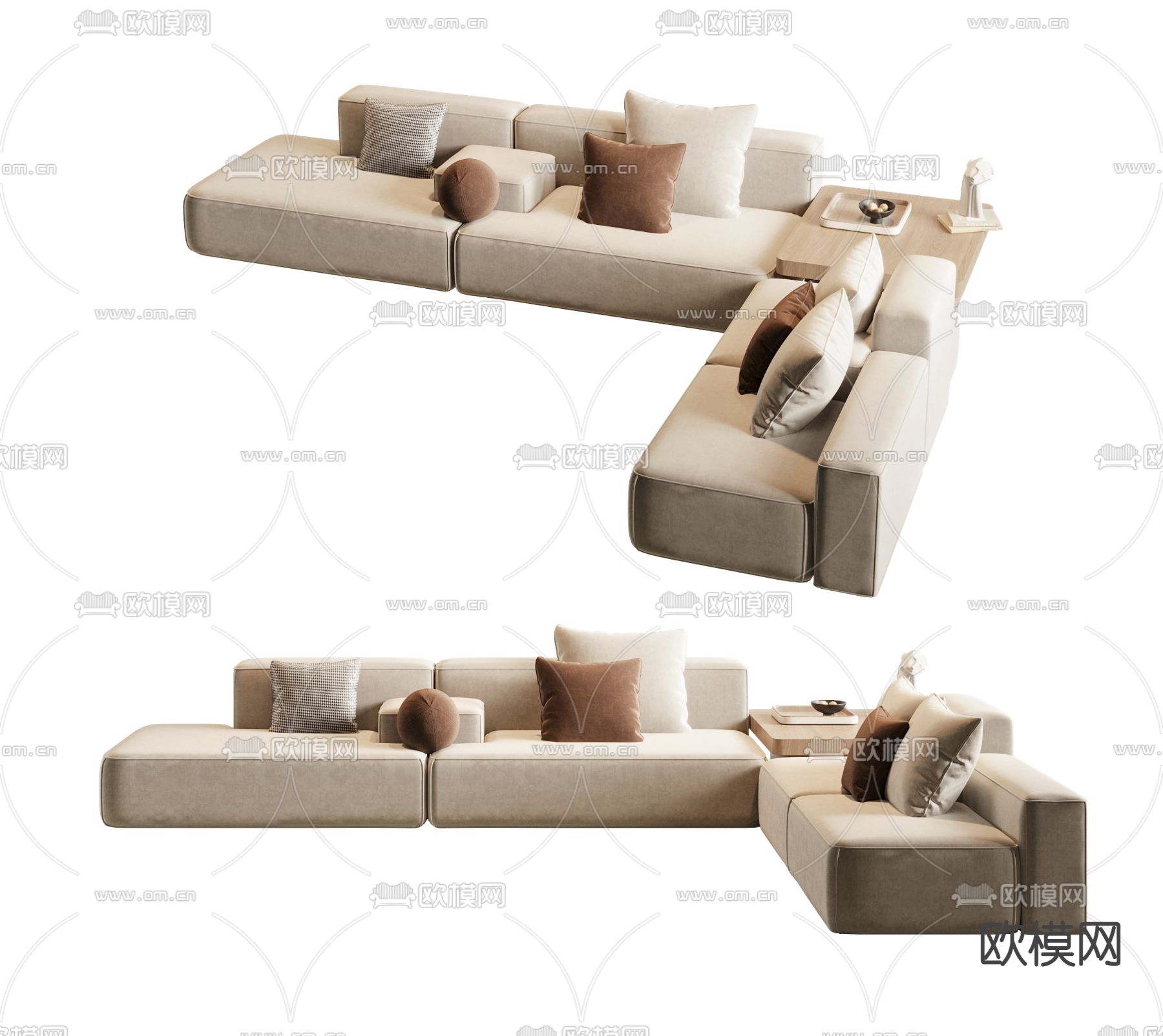 Minotti 转角沙发 软体沙发3d模型下载