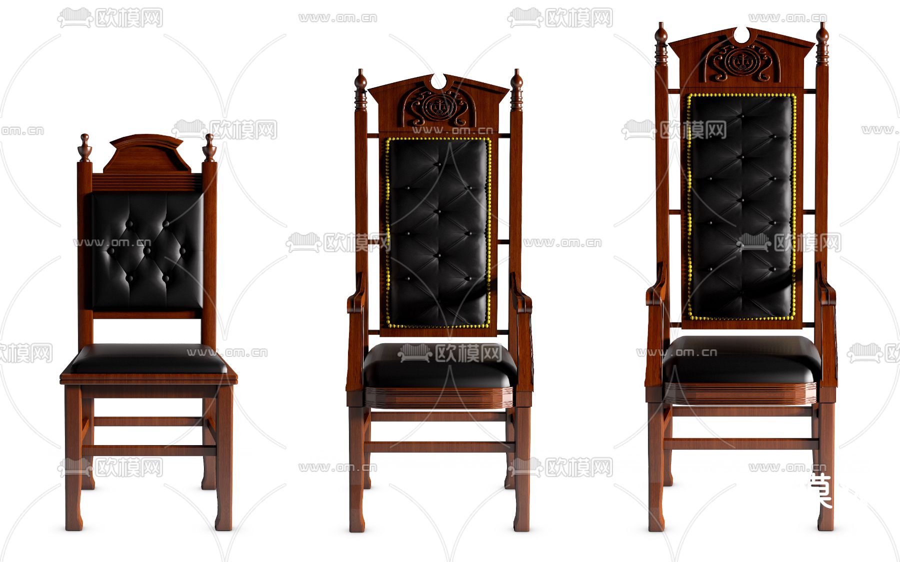 法官椅 审判椅 扶手椅3d模型下载（渲染图2）