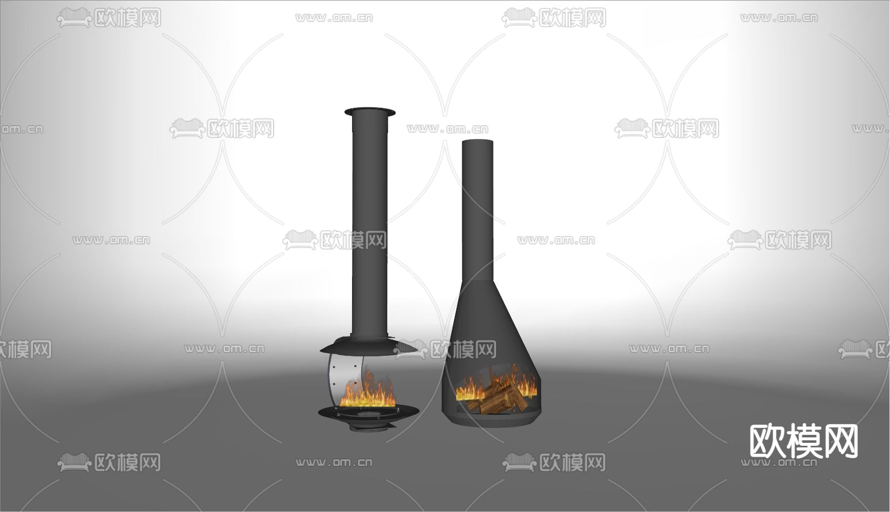 现代壁炉 烤火炉su模型下载（渲染图1）