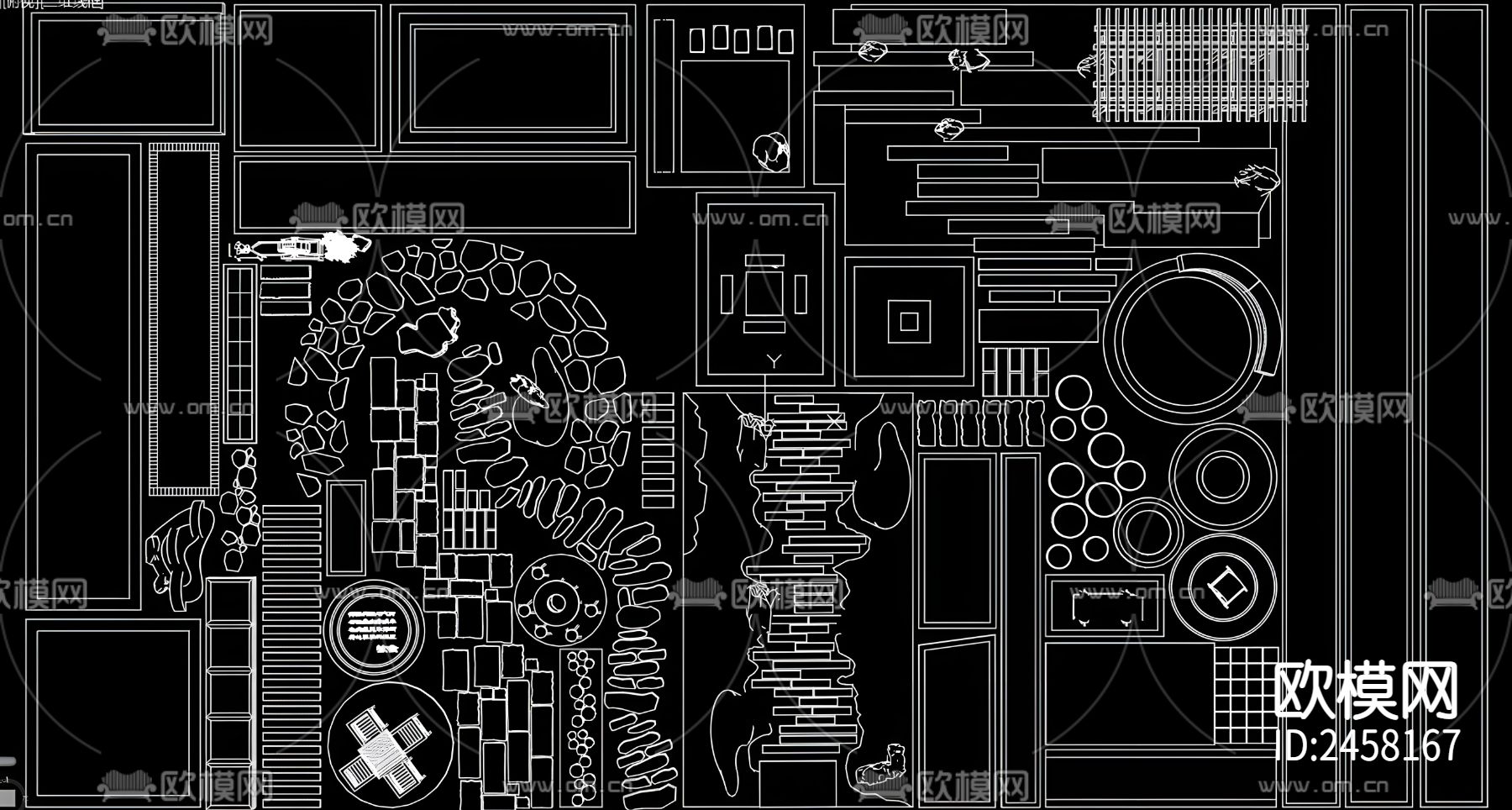 乡村道路铺装cad图库下载（渲染图3）