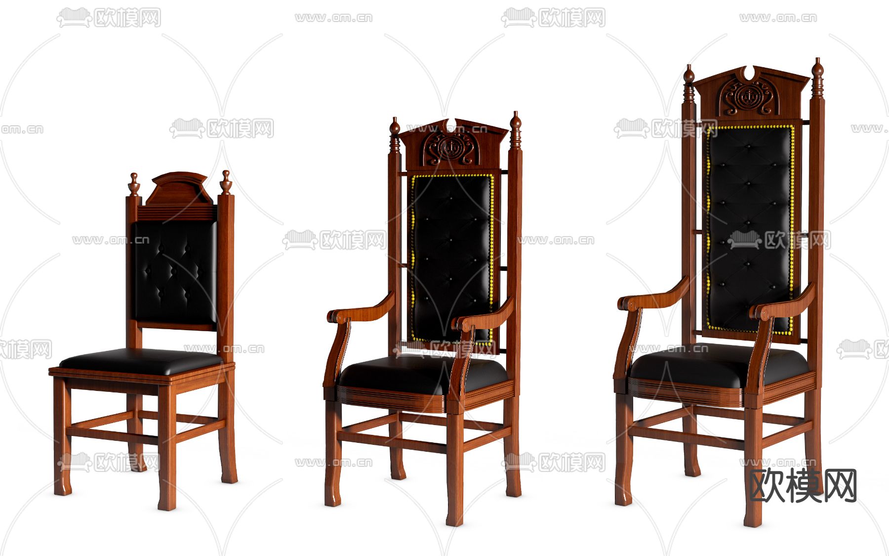 法官椅 审判椅 扶手椅3d模型下载（渲染图1）