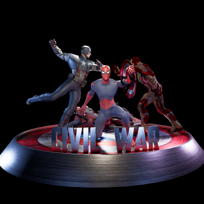  漫威人物 潮玩手办su模型 