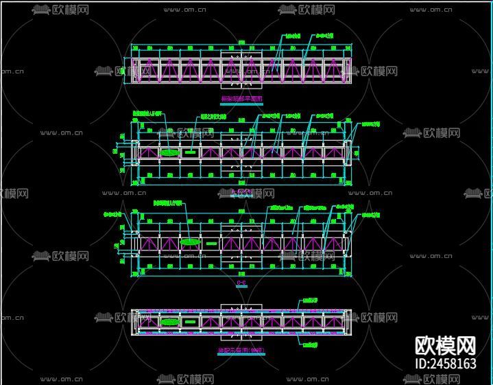 钢结构显示屏cad图库下载(渲染图1)
